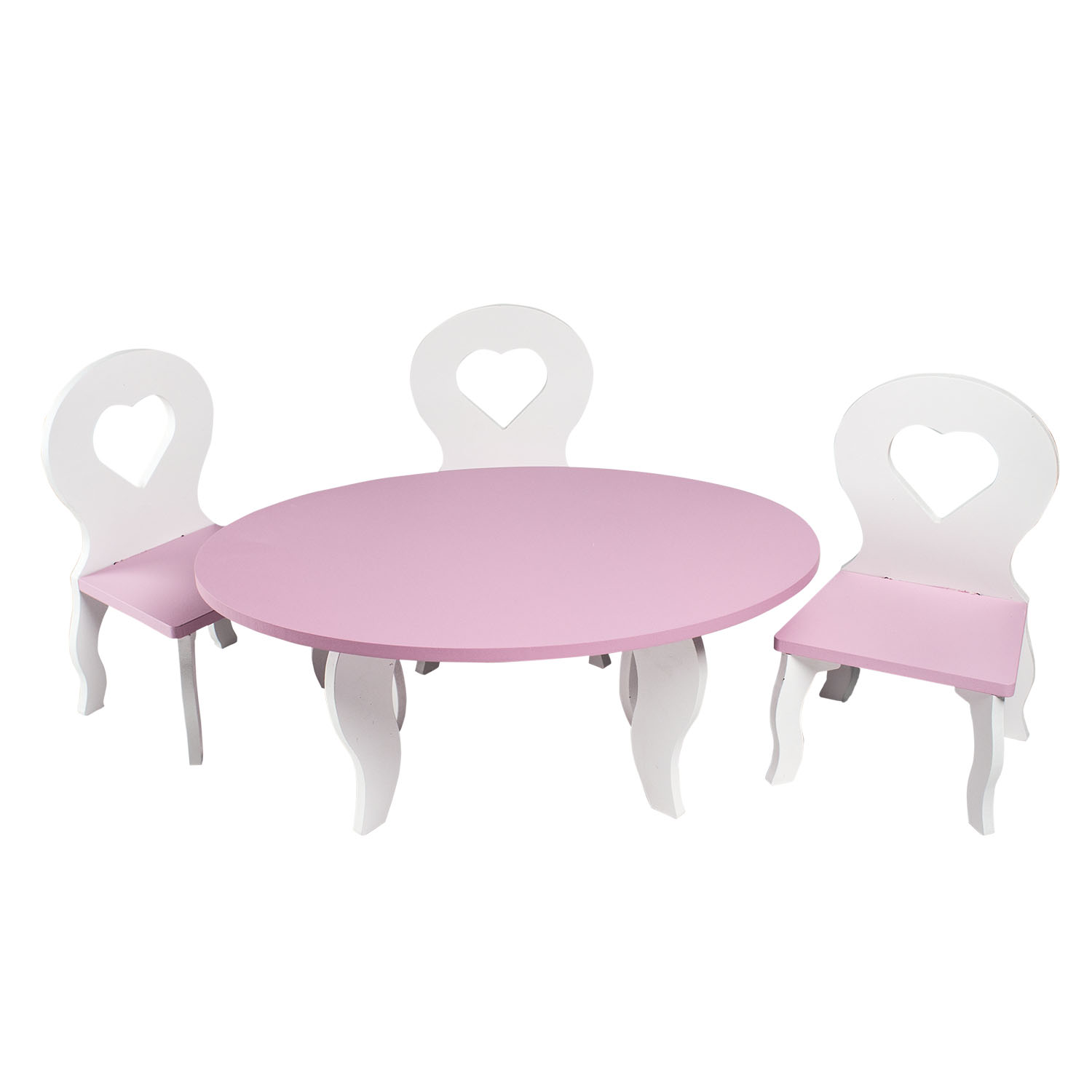 Набор мебели для кукол Шик: стол + стулья, цвет: розовый  